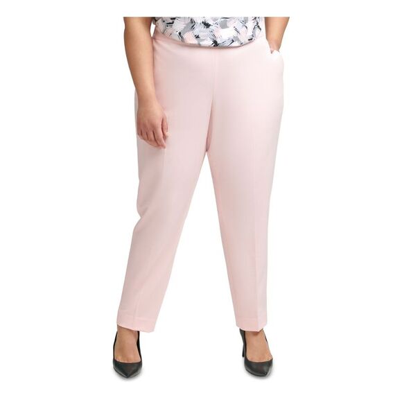 CALVIN KLEIN Pants - NWT CALVIN KLEIN Womens Pink Elastic-back 29 Inseam Straight leg Pants Plus 20W